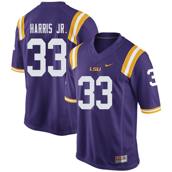 Men #33 Todd Harris Jr. LSU Tigers College Football Jerseys Sale-Purple